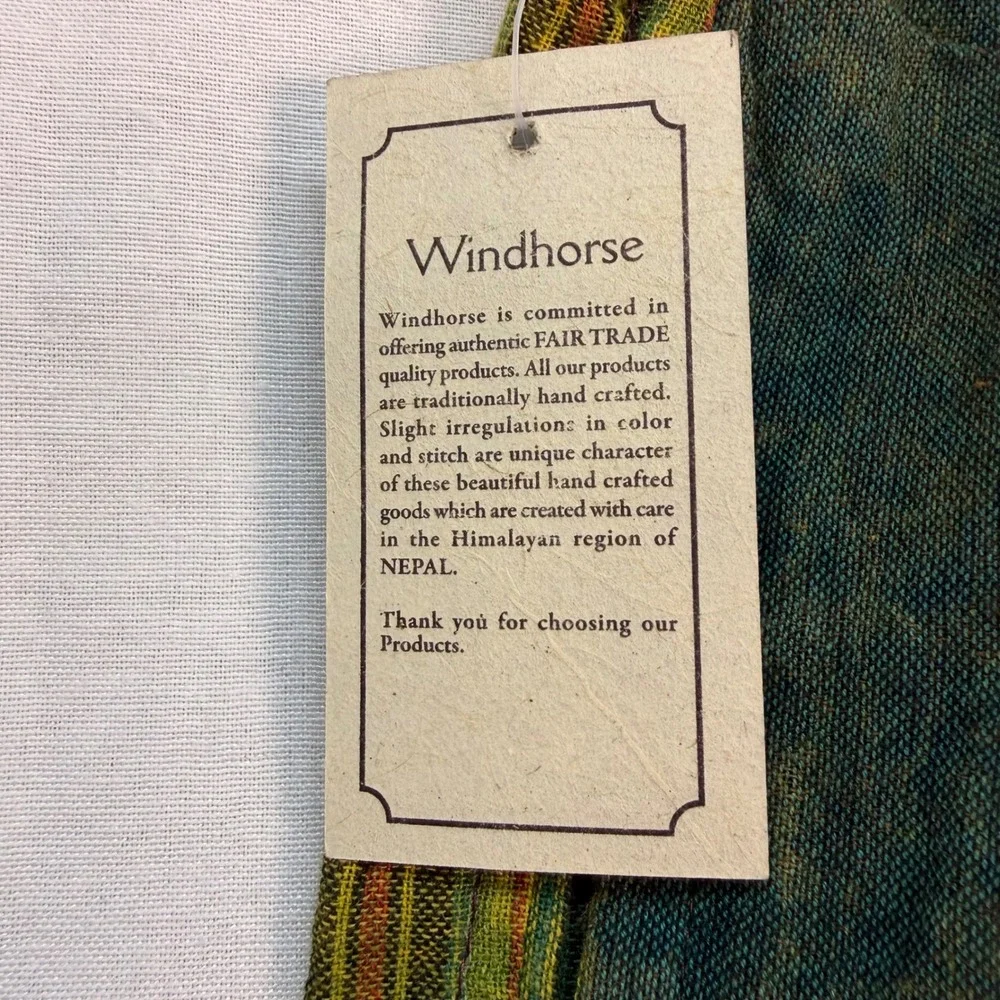 Windhorse Nepal Patchwork Cotton Cargo Pants Boho Hippie Festival Multi S/M NEW